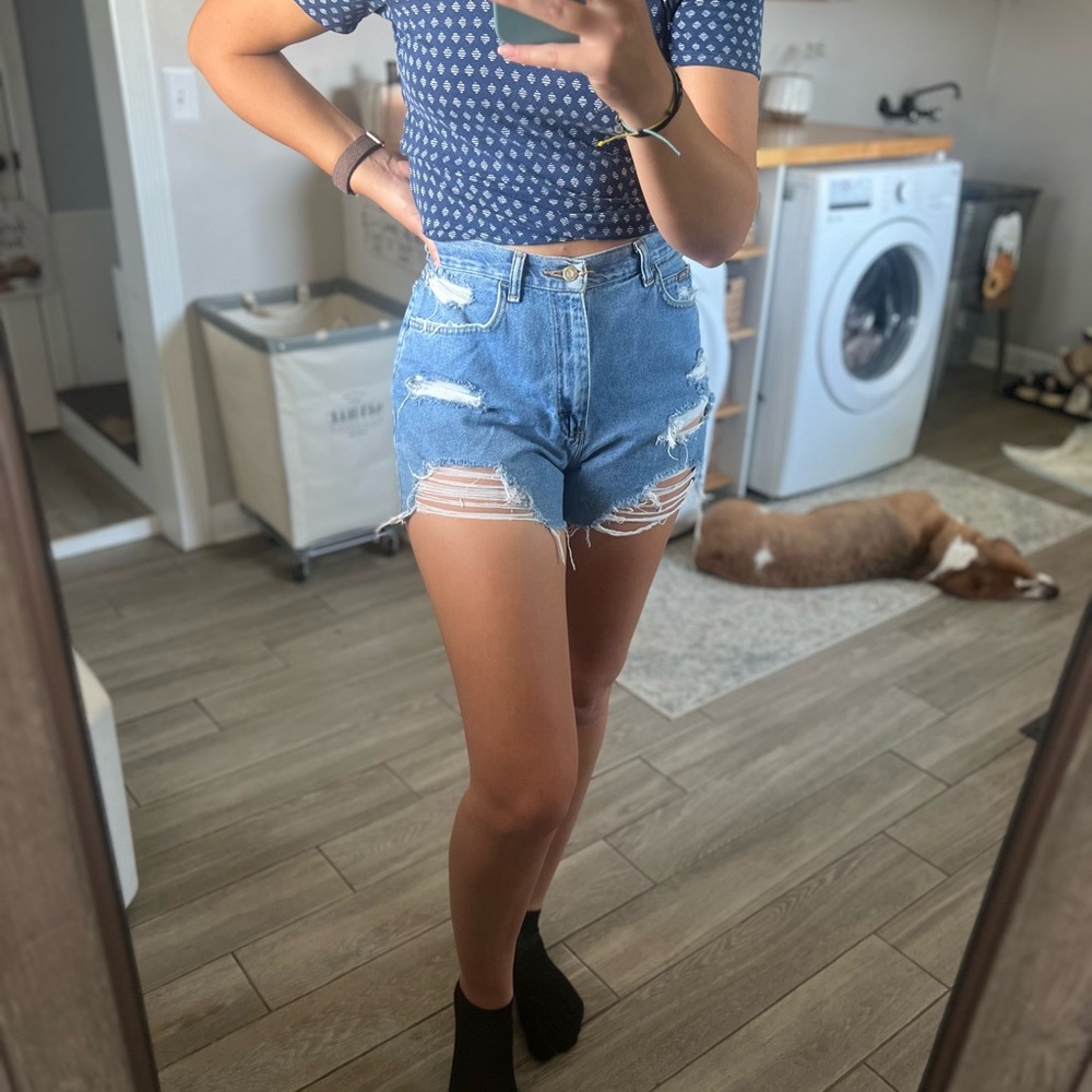 Distressed Jean Shorts